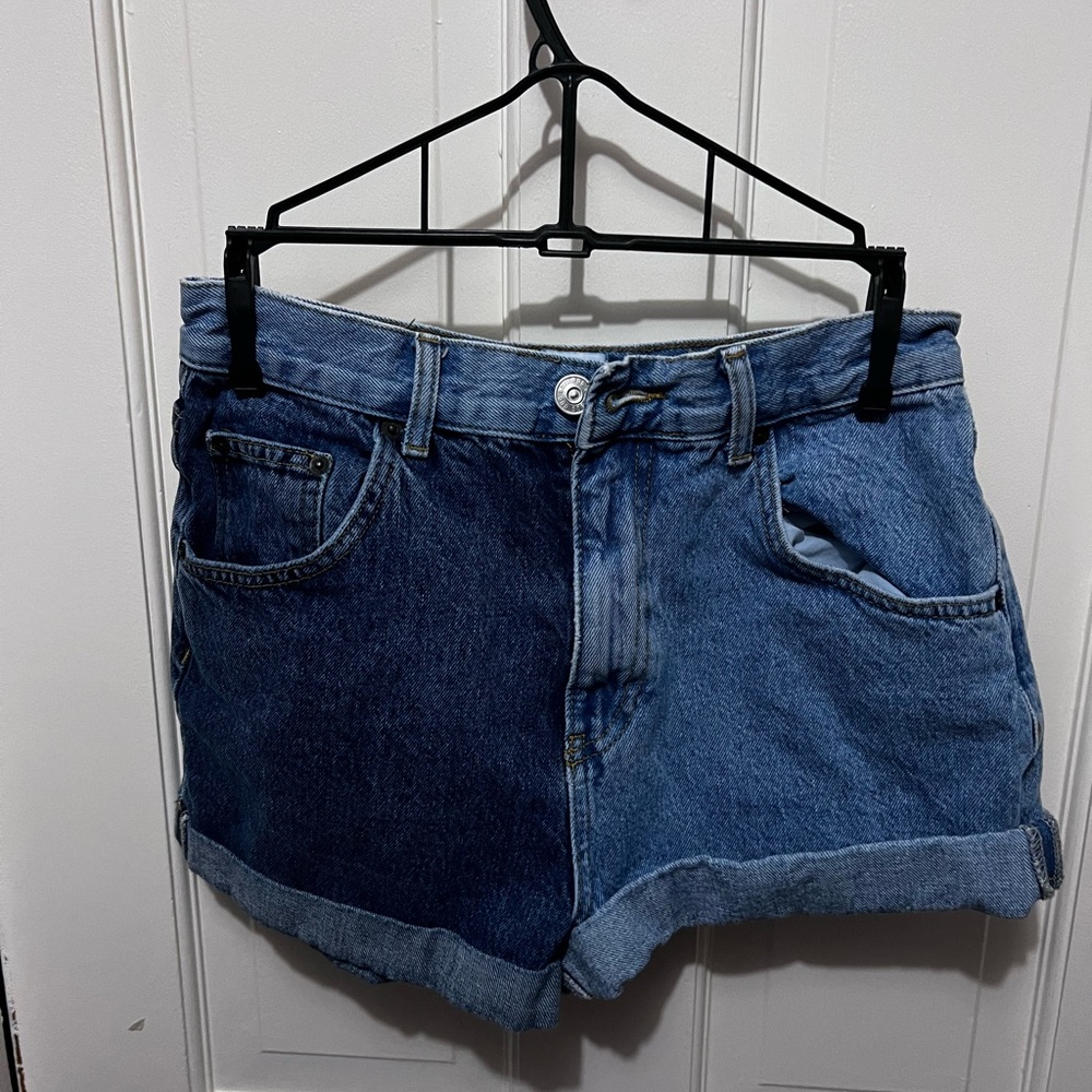BDG Blue Jean Shorts High-Waisted Color-Blocked